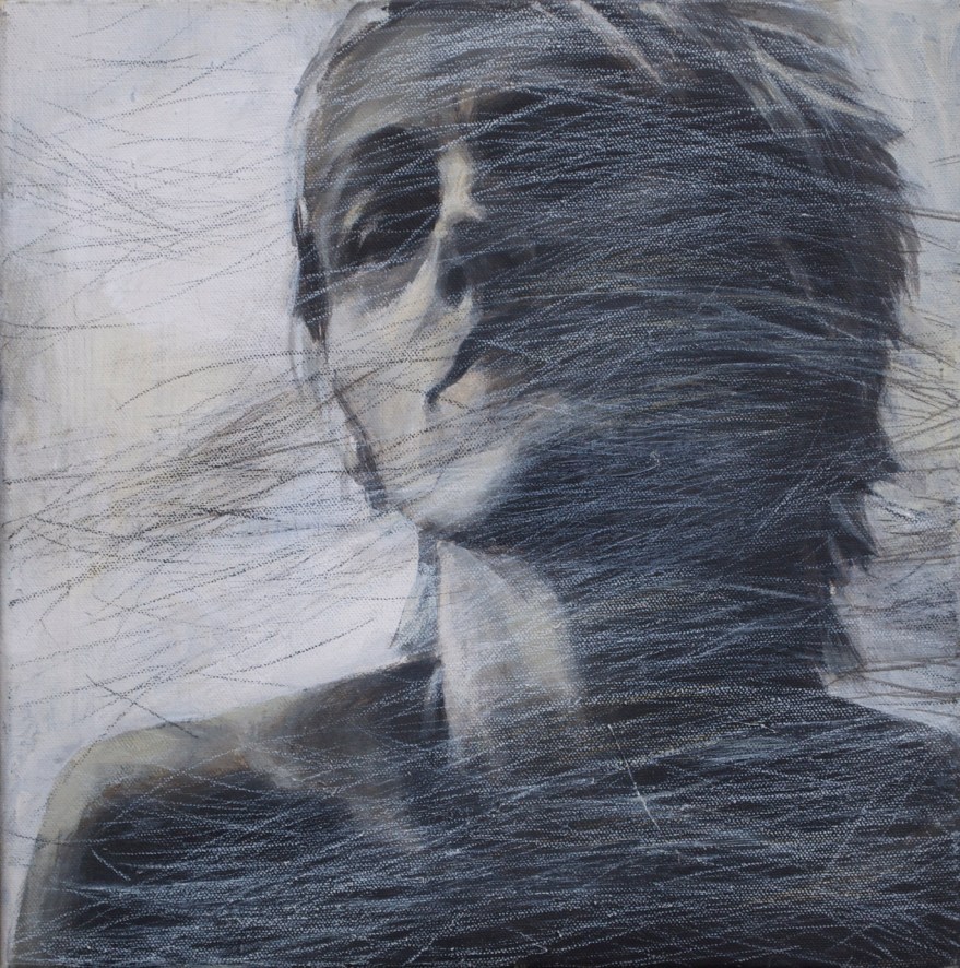 title: rudimentær. hår 4/ rudimentary. hair 4. 30 x 30 cm solgt /sold
