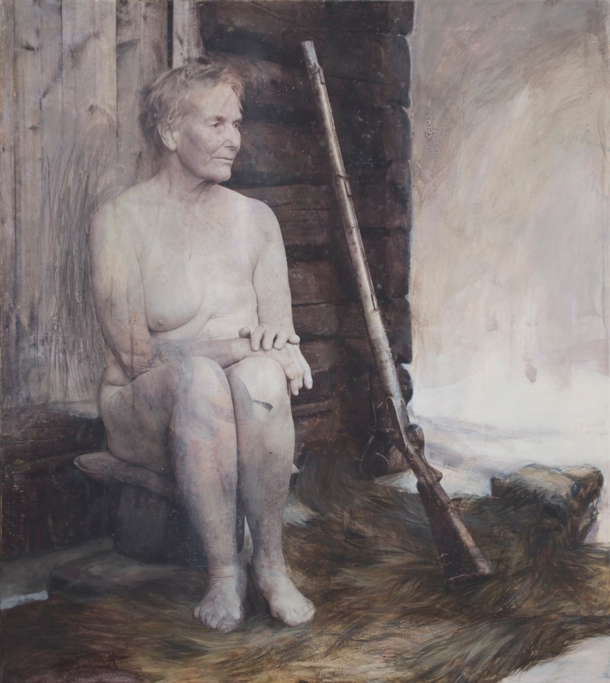 title: aprikostræerne findes / apricot trees exist 80 x 90 cm solgt /sold